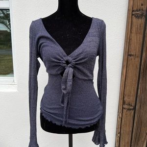 Free People navy blue long sleeve top